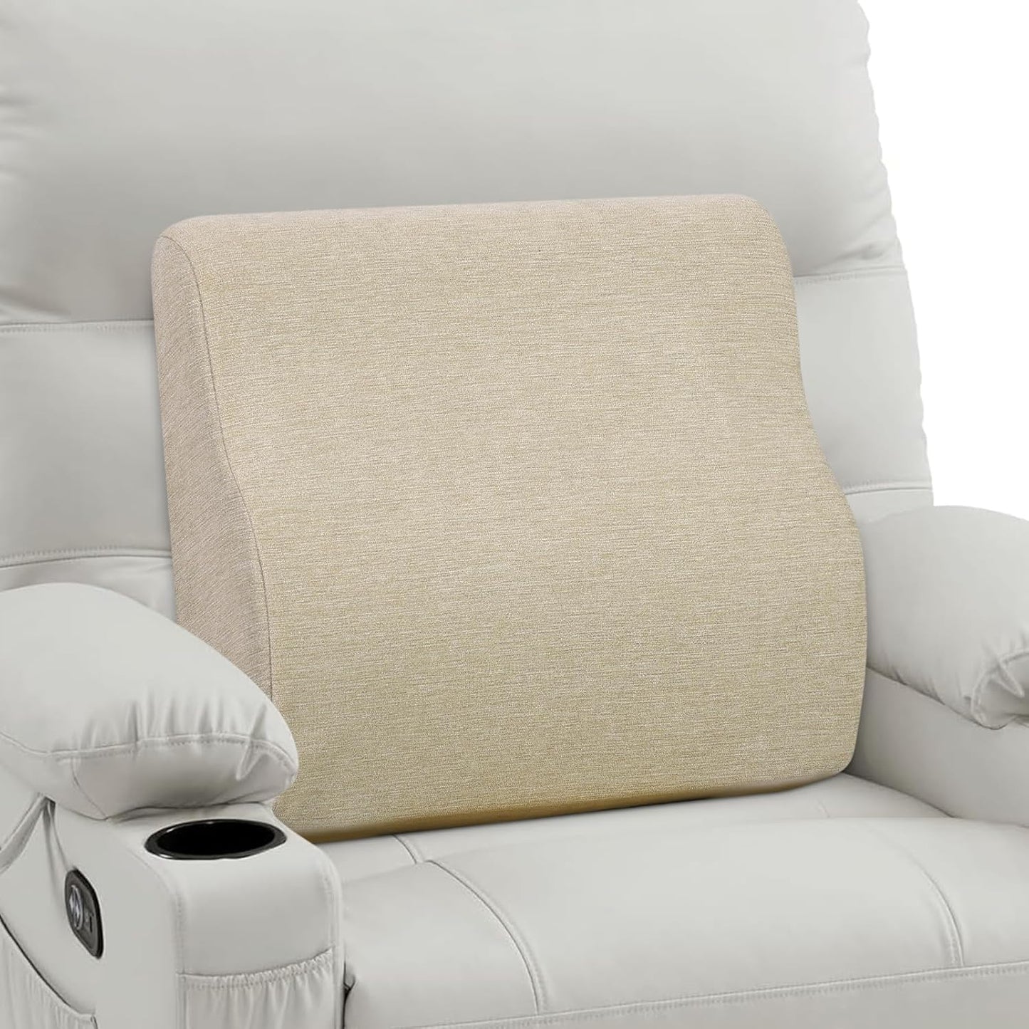 Back Support Pillow for Recliner Dual Layer Lumbar Support Pillow with Gel Memory Foam Ergonomic Orthopedic Couch Lumbar Cushions for Elderly Lower Back Pain Relief Washable Cover Brown