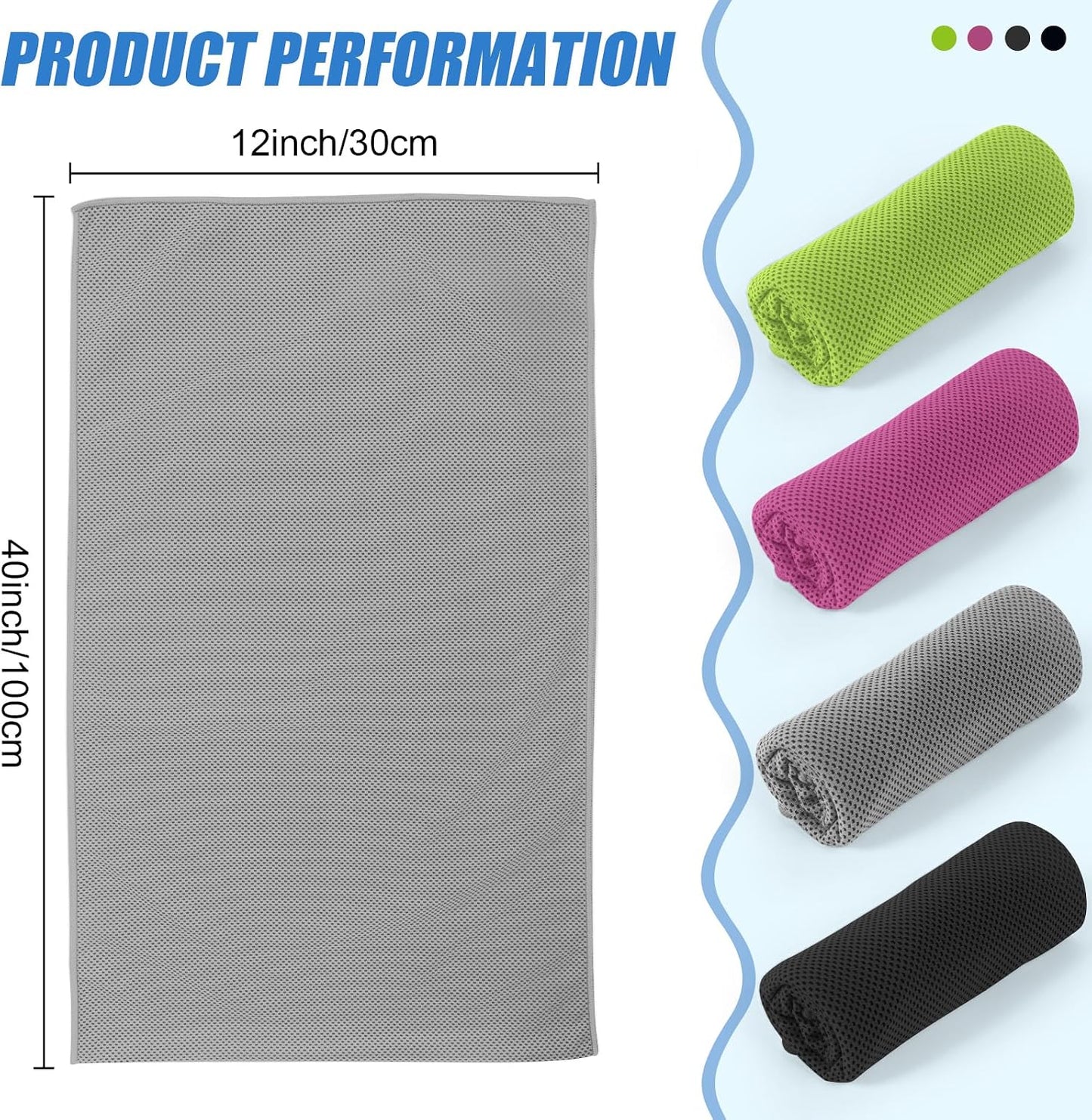4 Pack Cooling Towels Wrap for Neck Face,Ice Cold Towel Rags Quick Dry for Gym Fitness Yoga Tennis Cycling Running Hiking Workout Sweat(Multicolor-02)