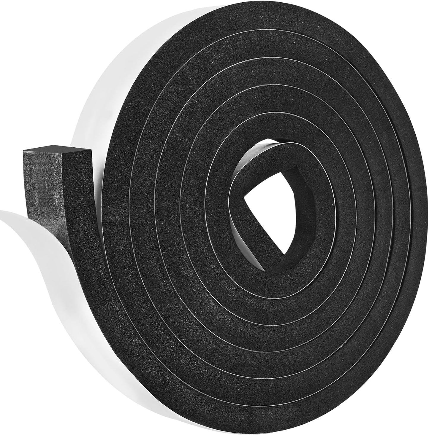Kikerike Self Adhesive Foam Tape Weatherstrip 1/2In x 1/4In x 42Ft High Density Foam Insulation Strips Seal Weather Stripping with Strong Adhesive for Door and Window Sound Isolation Soundproofing