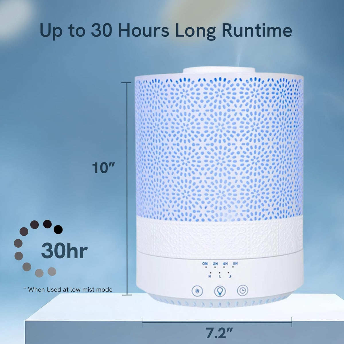 BlueHills 2500 ML Humidifier with Essential Oil Diffuser Combo Aroma Home Décor Design for Large Bed Bath Kids Baby Living Rooms Big Capacity LED Lights Scent Ultrasonic Cool Mist Wood Grain F006