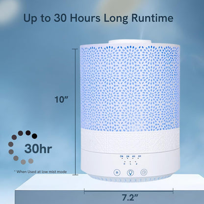 BlueHills 2500 ML Humidifier with Essential Oil Diffuser Combo Aroma Home Décor Design for Large Bed Bath Kids Baby Living Rooms Big Capacity LED Lights Scent Ultrasonic Cool Mist Wood Grain F006