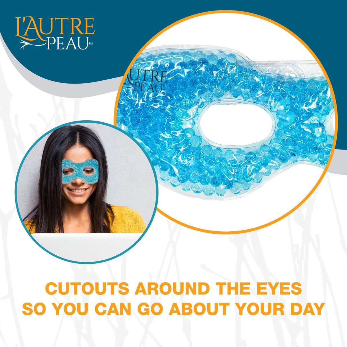 USA Merchant - 2 Redesigned Therapeutic Spa Gel Bead Eye Masks - Hot/Cold Reusable Ice Packs with Flexible Beads - Compress Therapy for Puffy Eyes, Dark Circles, Headaches, Migraines, Stress Relief