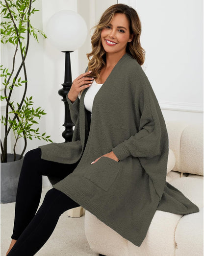 Wearable Blanket Sherpa Poncho Unique Office Work Warm Cozy Shawl TV Throw Blankets, Plush Cape Wrap for Adults