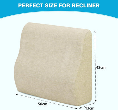 Back Support Pillow for Recliner Dual Layer Lumbar Support Pillow with Gel Memory Foam Ergonomic Orthopedic Couch Lumbar Cushions for Elderly Lower Back Pain Relief Washable Cover Brown