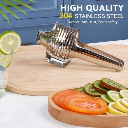 KAYCROWN Tomato Slicer Lemon Cutter Holder for Slicing, Stainless Steel Onion Slicer Holder for Slicing, Vegetable Cutter for Tomato, Lemon