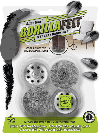 Slipstick Gorilla Felt Furniture Pads (189 Piece Variety Pack) Premium Furniture Pads & Chair Leg Floor Protectors for Hardwood Floors & Hard Surfaces