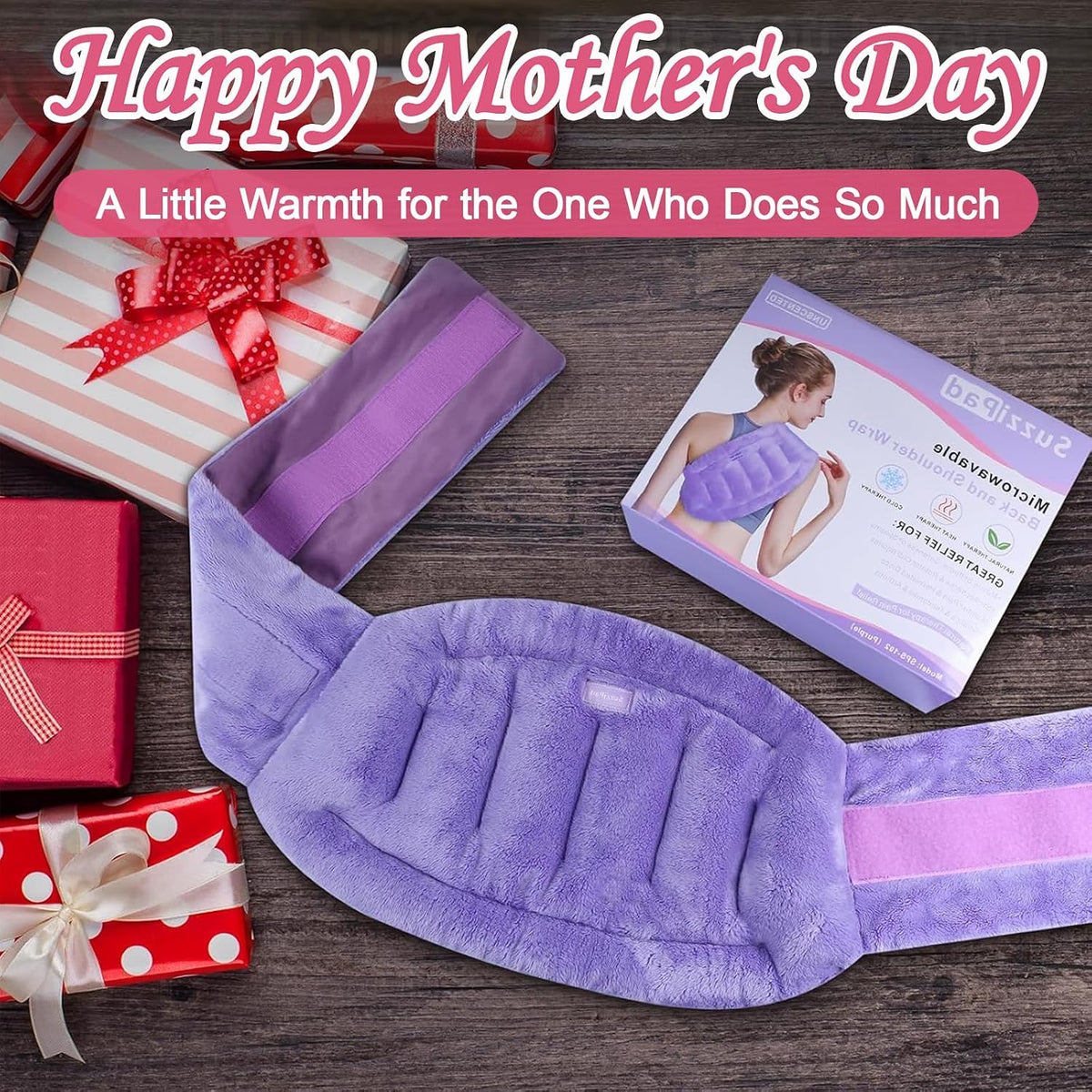 SuzziPad Microwave Heating Pad for Back & Lumbar Discomfort, Purple