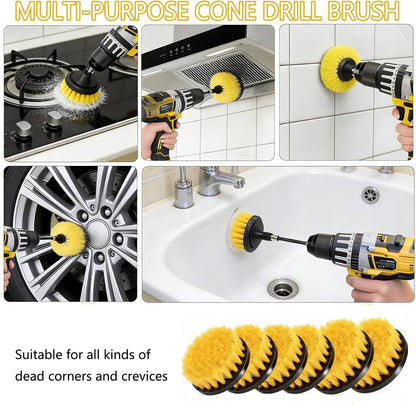 18 Pack Drill Brush Attachment Set, Power Cleaning Scrub Brushes for Drill, Extend Long Attachment, All Purpose for Car Detailing, Bathroom, Carpet, Tile Grout, Sinks, Corners