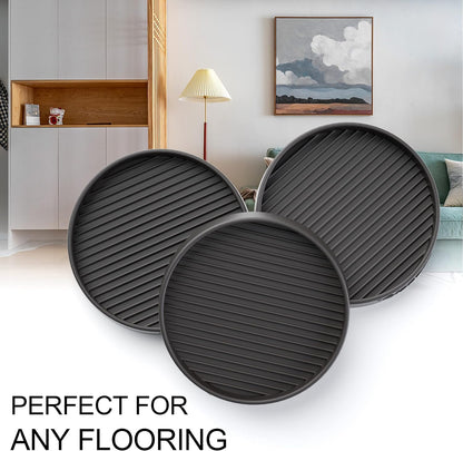 Furniture Coasters 4 Pcs 4” Furniture Caster Cups - Non Slip Furniture Pads Hardwoods Floors - Non Skid Grippers Rubber Furniture Feet Anti Slide Floor Protector for Bed Couch Stoppers Black