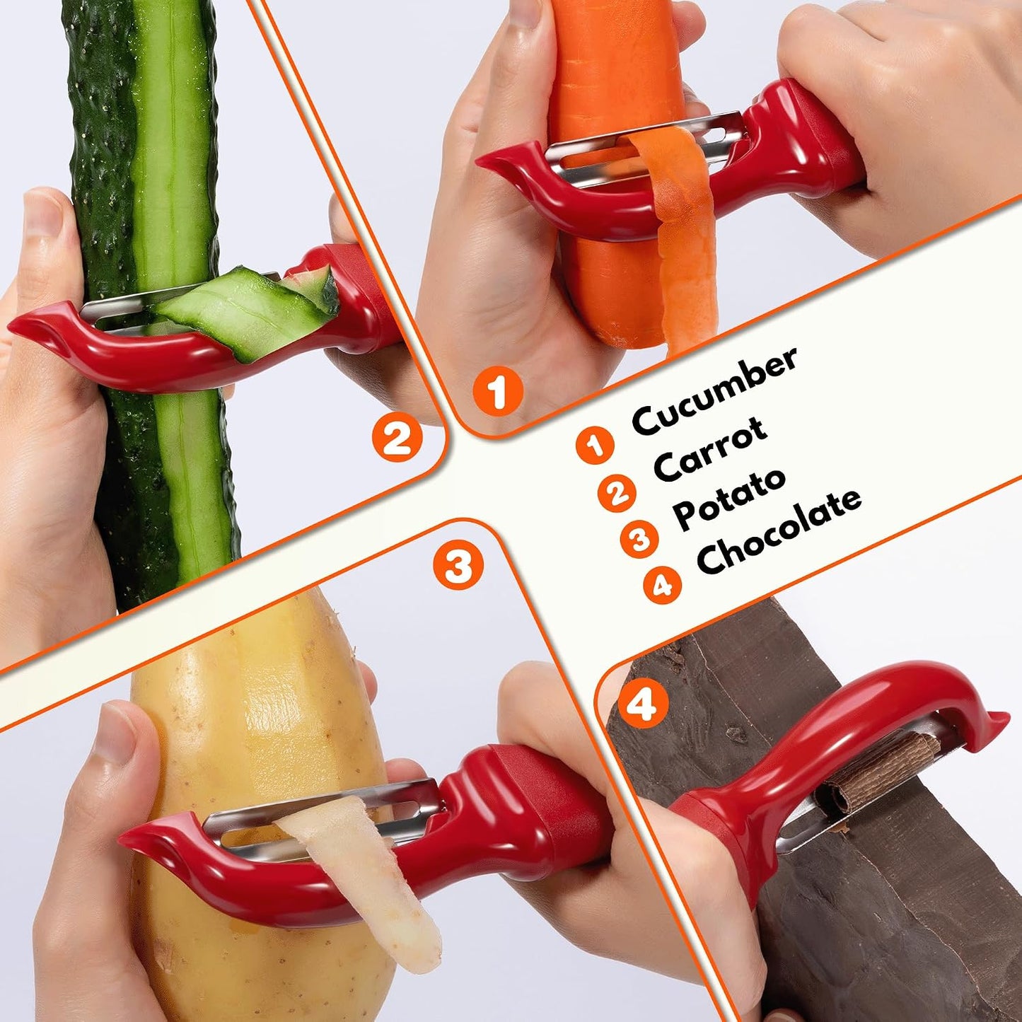 Rainspire Vegetable Peeler Potato Peelers for Kitchen, Sharp Stainless Steel Blades Veggie, Comfortable Handle Fruit Peeler, Carrot Peeler Apple Peeler Dishwasher Safe Black, 1-Pack