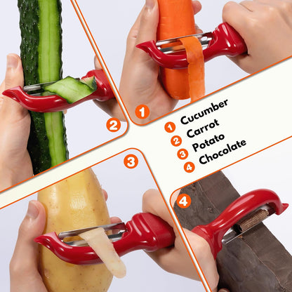 Rainspire Vegetable Peeler Potato Peelers for Kitchen, Sharp Stainless Steel Blades Veggie, Comfortable Handle Fruit Peeler, Carrot Peeler Apple Peeler Dishwasher Safe Black, 1-Pack