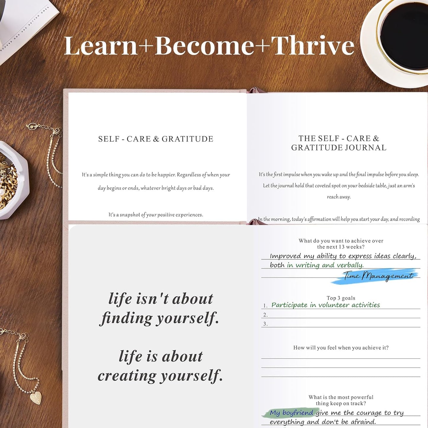 Self Care Guided Journal for Women，Gratitude Journal & ADHD Planner A5Beige | ADHD Planner, Mental Health & Anxiety Guided Journal for Women, Better Everyday