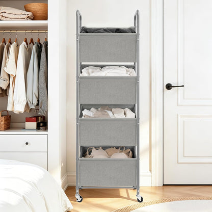 STO STO 3-Tier Vertical Rolling Laundry Hamper, Removable Bags, Black Mesh | 120L Capacity, Space-Saving Vertical Design, Rust-Resistant Steel Frame, Lockable Wheels, Ideal for Apartments & Small Spaces
