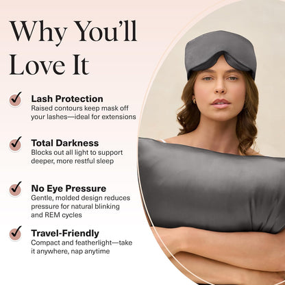 Kitsch Contour Satin Sleep Mask | Eye Masks for Sleep - Blush | Softer Than Silk Sleep Mask, Blindfold Sleep Masks for Women & Men, No Eye Pressure, Lightweight Eye Mask, Travel Essentials