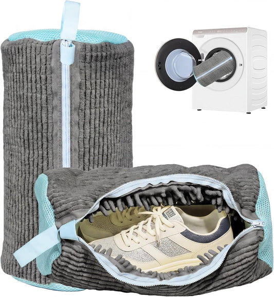 2PCS Shoe Washing Machine Bag With Zipper,Heavy Duty Shoe Washing Bag,Grey | sneaker washing machine bag,sneaker bag for washing machine,laundry shoe bag for washing machine,tennis shoes washing bag