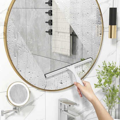 AmazerBath Squeegee for Shower Glass Door, All-Purpose Squeegee with Hook for Shower Doors, Windows, Mirrors, Tiles and Car Glass, 10 Inches