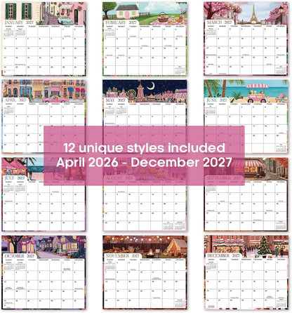 2026-2027 Magnetic Calendar for Refrigerator, Apr 2026-Dec 2027 | 21-Month Fridge Calendar 2026-2027 for Home Planning, Scheduling and Easy Organization, Greenery