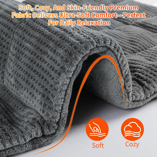 Heating Pad for Back - Weighted Heated Pad for Neck, Shoulder, Cramps and Knee, 3 Massage Modes & 3 Heat Levels, Auto Shut Off, Warm Gifts for Adult, 12"x24"