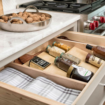 Rev-A-Shelf 36" 3-Tiered Trimmable Wooden Pull-Out Spice Rack, Maple | Wooden Kitchen Drawer and Cabinet Home Storage Insert for Seasoning Organization