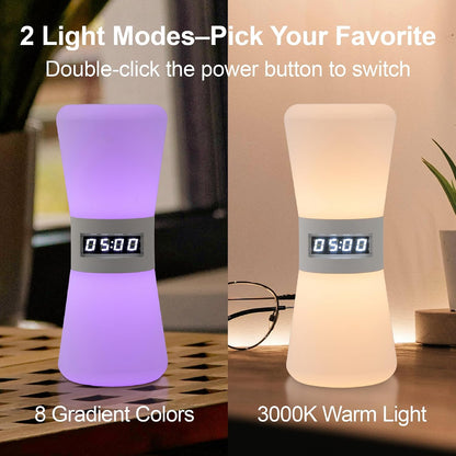 Rechargeable Digital Hourglass, LED Visual Timers, 1-99 Mins | Adjustable Countdown Timer with Warm White Flowing Light, Portable Electronic Hourglass for Teens, Adults, School, Home