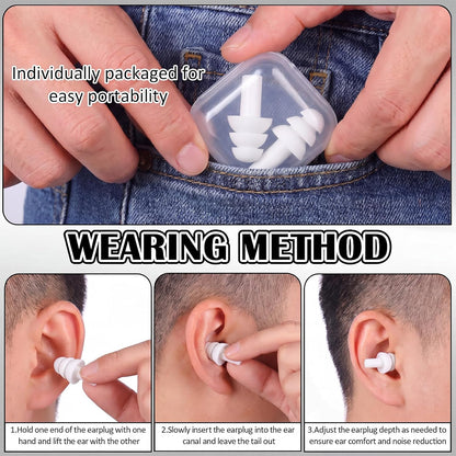 24 Pairs Black Ear Plugs Bulk NRR 29dB Reusable Silicone Ear Plugs with Plastic Cases Soft Foam Plug for Sleeping Noise Cancelling Concerts Shooting Swimming Noise Reduction