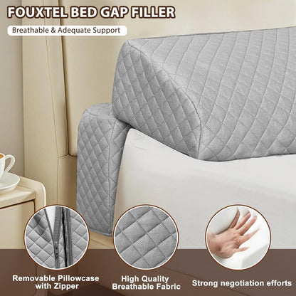 4 Modes Pillow Wedge for Headboard Gap, Foldable Bed Wedge Pillow, Bed Gap Filler King Size Fill The Gap (0-7"), Mattress Gap Filler Long Pillow Between Headboard and Mattress