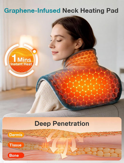 ALLJOY Graphene-Infused Heating Pad for Neck and Shoulders and Back