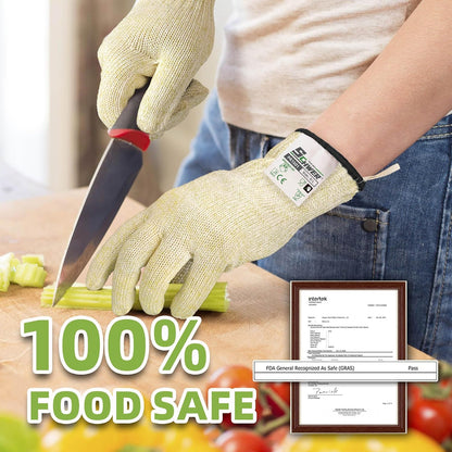 Schwer SlicePro Ultra-Durable ANSI Cut Resistant Gloves PR1501, 10X Reinforced Food Grade Cutting Glove, Mandoline Gloves for Kitchen Meat Cutting, Oyster Shucking, Fish Fillet Processing, M | Non PFAS, No Glass Fiber, for Kitchen Food Prep, Mandolin
