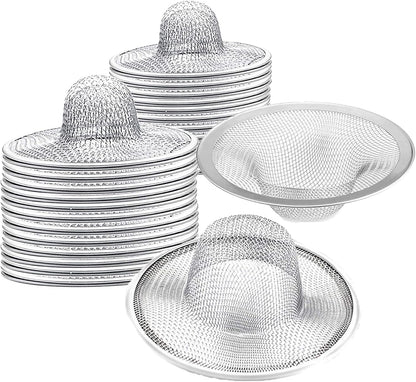 2 pcs Heavy Duty Stainless Steel Slop Basket Filter Trap, 2.75" Top / 1" Mesh Metal Sink Strainer,Perfect for Kitchen Sink/Bathroom Bathtub RV Wash Basin Floor Drain Balcony Drain Hole