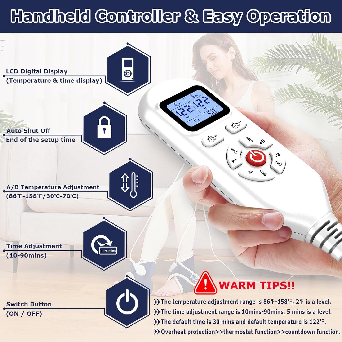 CAMECO Electric Neck Heating Pad for Pain Relief, 86℉-158℉ & 30S Heating Heated Neck Wrap Warmer for Soreness Stiffness, Super Soft Heated Scarf, Neck Heat Pad, Auto Shut-Off Timer, Gifts for Women