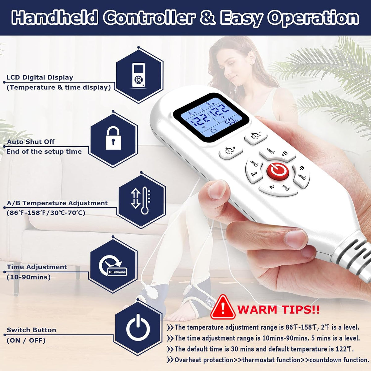 CAMECO Electric Neck Heating Pad for Pain Relief, 86℉-158℉ & 30S Heating Heated Neck Wrap Warmer for Soreness Stiffness, Super Soft Heated Scarf, Neck Heat Pad, Auto Shut-Off Timer, Gifts for Women
