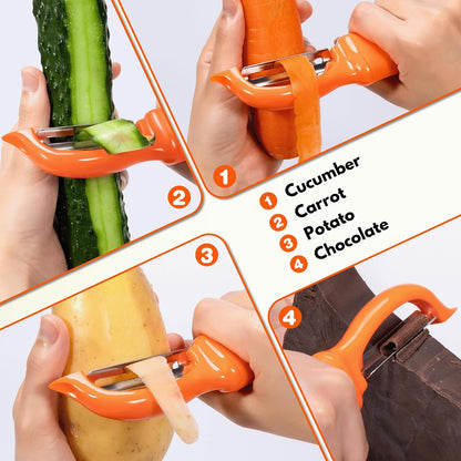 Rainspire Vegetable Peeler Potato Peelers for Kitchen, Sharp Stainless Steel Blades Veggie, Comfortable Handle Fruit Peeler, Carrot Peeler Apple Peeler Dishwasher Safe Black, 1-Pack