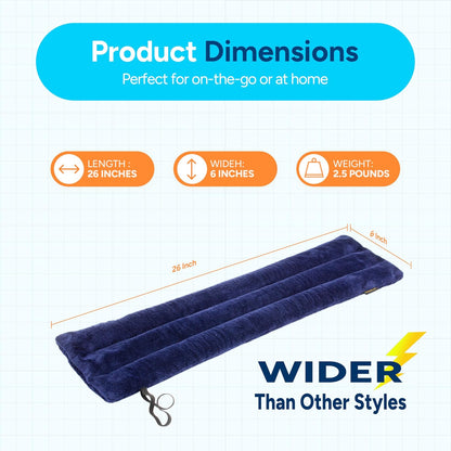 SunnyBay Microwave Heating Pad, Microwavable Heated Neck and Shoulder Wrap, Multipurpose Moist Hot/Cool 2.5lb Bean Bag Pack with Plush Cover and Elastic Fastener,26x6 Inches, Wider, Blue
