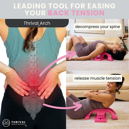 Arch Back Stretcher, Psoas Muscle Release Tool, Carbon Black | Fully Adjustable, Thrival App Compatible, Trigger Point Relief