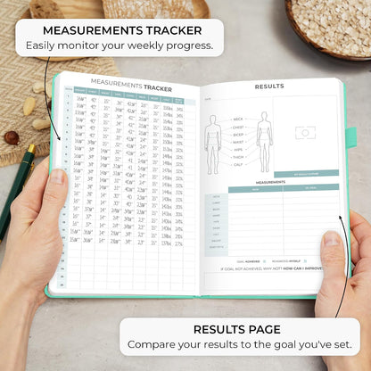 Clever Fox Food Journal for Women & Men, Weight Loss Tracker, Aquamarine
