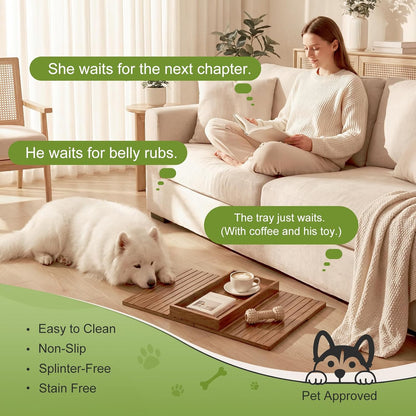Sofa Arm Tray, Fits 6.5"+ Couch Armrest, Foldable Bamboo Large Storage Tray | Sturdy 12.5" x 5.8" Storage Compartment, Portable Chair Couch Caddy Arm Tray, For Cup TV Snacks Phone