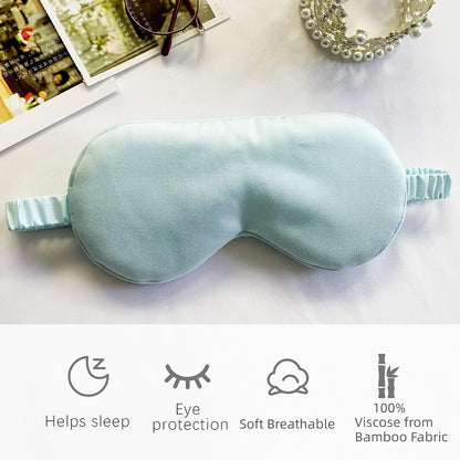 HBHLFZ Sleep Mask 2 Pack - Bamboo Viscose Fiber Sleeping Eye Mask - with Elastic Band/Headband - Comfort Sleeping Shade - for Nighttime Sleeping, Traveling & Napping（Pink，Green）