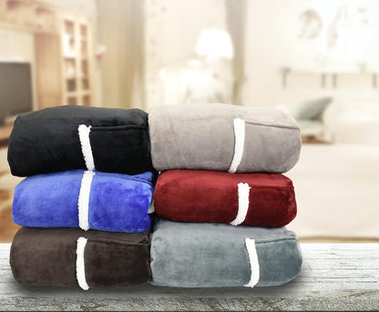 Catalonia Sherpa Wearable Blanket with Sleeves and Pocket for Adults
