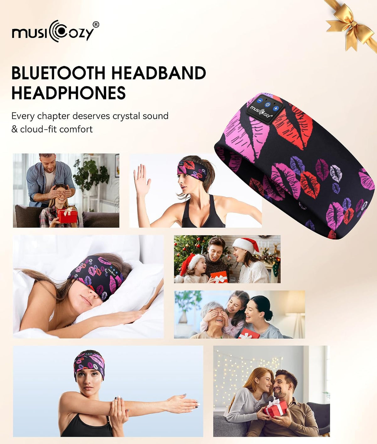 MUSICOZY Bluetooth 5.4 Sleep Headphones Headband Sports Wireless Audio
