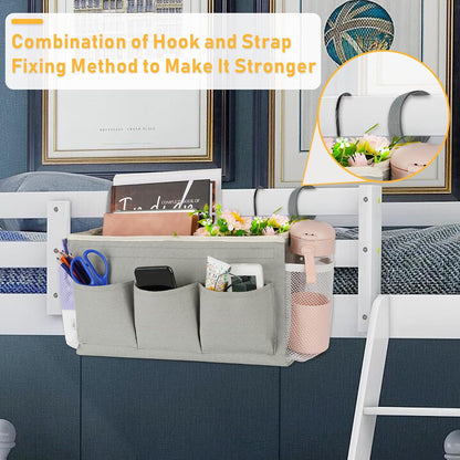 Lilithye Bedside Caddy, Bedside Storage Bag Hanging Organizer for Bunk Bed