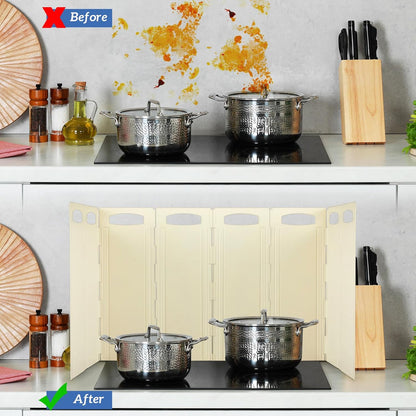 10 Sided Oil Splatter Guard 5.7''x15.7'' Protection Splatter Shield for Stove for Kitchen Frying, Heat Resistant, Easy Clean, Adjustable Panels for Ultimate Protection