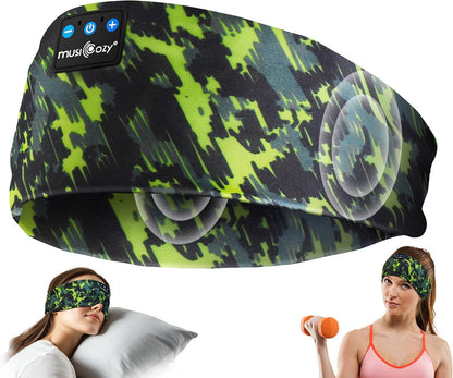 MUSICOZY Bluetooth Headband Sleep Headphones Earbuds for Sleeping Sports | Wireless Music Earphones Sports Sweat Resistant with HD Stereo Speakers for Workout Running Travel Yoga Ideal Gifts