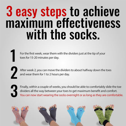 My Happy Feet Foot Alignment Socks with Toe Separators