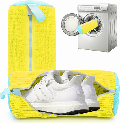 1PCS Blue Shoe Washing Machine Bags for All Shoe Types | Deep Cleaning,Reusable and Durable,Safeguarding Shoes from Scuffs and Deformation,Tear-Resistant Chenille Fabric