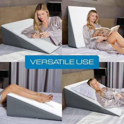 Kolbs Leg Elevation Pillow for After Surgery | Flat Top Bed Wedge Bolster Pillow for Legs | Foot, Knee, Ankle Elevation Post Surgery (Flat Top 7" Height)