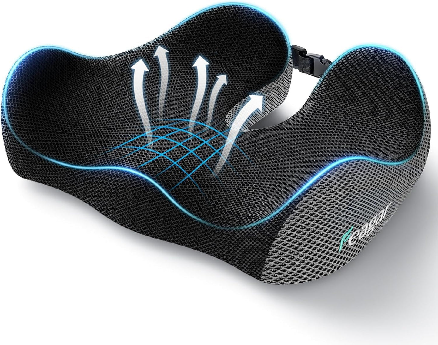 Seat Cushion for Office Chair - Memory Foam Tailbone Cushion | for Desk Chair, Car Seat and Wheelchair - Ergonomic Chair Pad for Hip and Lower Back Comfort - Washable Mesh Cover