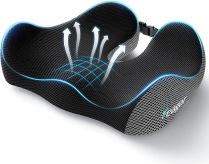 Seat Cushion for Office Chair - Memory Foam Tailbone Cushion | for Desk Chair, Car Seat and Wheelchair - Ergonomic Chair Pad for Hip and Lower Back Comfort - Washable Mesh Cover