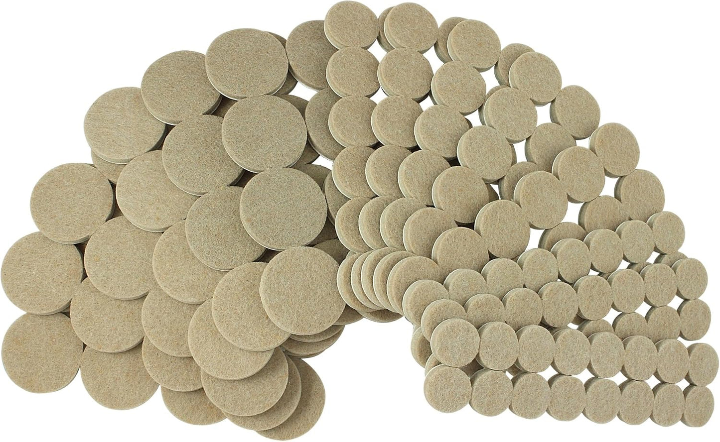8850 Heavy Duty Self Adhesive Furniture Felt Pads 3/4-Inch, 1-Inch & 1-1/2-Inch Round Oatmeal 144-Piece Value Variety Pack in Resealable Bag