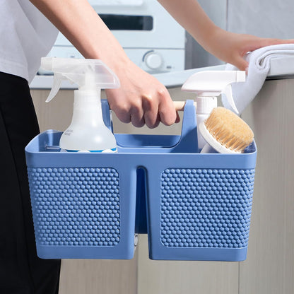rejomiik Plastic Shower Caddy, Portable Shower Basket with Handle, Cream | Cleaning Caddy Organizer for Bathroom, College Dorm Room Essentials, Storage Tote