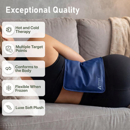 Medium Flexible Gel Ice Packs Reusable - Hot and Cold Soft Ice Packs for Injuries Reusable for Ankle, Arm, Foot, Leg, Back Pain Relief - 8" x 12" - Purple